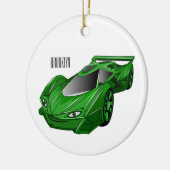 Grüner Sportwagen mit Luftfolie Keramik Ornament (Links)