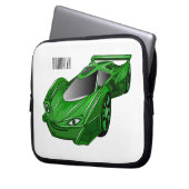 Grüner Sportwagen mit Luftfolie Laptopschutzhülle (Vorderseite Links)