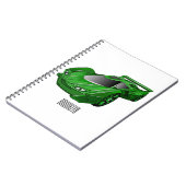 Grüner Sportwagen mit Luftfolie Notizblock (Linke Seite)