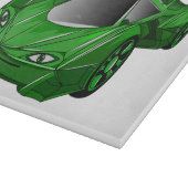 Grüner Sportwagen mit Luftfolie Schneidebrett (Ecke)