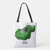 Grüner Sportwagen mit Luftfolie Tasche (Rückseite)