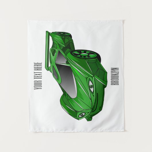 Grüner Sportwagen mit Luftfolie Wandteppich (Vorderseite)