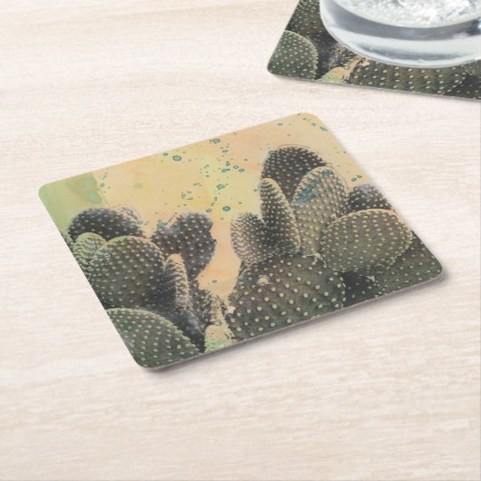 Grüner Spritzer des Wüsten-Kaktus-| Rechteckiger Pappuntersetzer (angewinkelt)