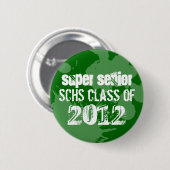 Grüner Spritzer Schule Graustufen Button (Vorne & Hinten)