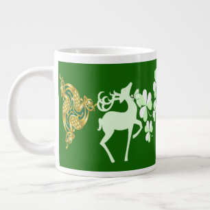 Grüner St. Patrick's Day Hirsche Glückskleeblatt k Jumbo-Tasse
