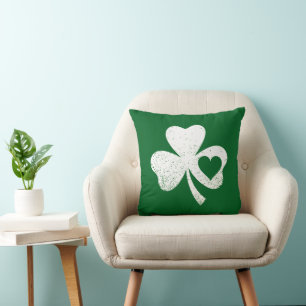 Grüner St. Patricks Day Irischer Patty's Herz Sham Kissen