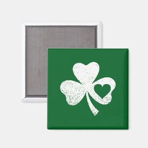 Grüner St. Patricks Day Irischer Patty's Herz Sham Magnet