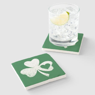 Grüner St. Patricks Day Irischer Patty's Herz Sham Steinuntersetzer