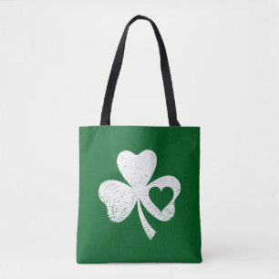 Grüner St. Patricks Day Irischer Patty's Herz Sham Tasche