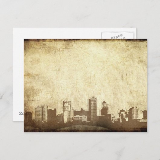 Grüner Stadthintergrund Postkarte (Vorne/Hinten)