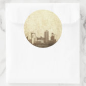 Grüner Stadthintergrund Runder Aufkleber (Tasche)