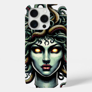 Grüner starrender Medusa-Kopf voller Schlangen Case-Mate iPhone Hülle