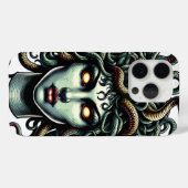 Grüner starrender Medusenkopf voller Schlangen Case-Mate iPhone Hülle (Rückseite (Horizontal))