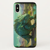 Grüner Stegosaurus und Wüstenpool Case-Mate iPhone Hülle (Rückseite)
