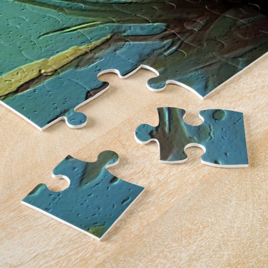 Grüner Stegosaurus und Wüstenpool Puzzle (Seite)