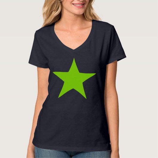 Grüner Stern-Entwurfs-NeonT - Shirt (Vorderseite)