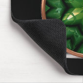 Grüner Stern Fraktal mit Kupferrahmen Mousepad (Ecke)