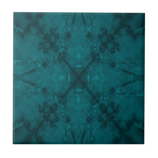 Grüner Stern Kaleidoskop-Muster Fliese (Vorderseite)