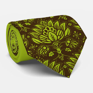 grüner stilisierter Blumenprint Krawatte