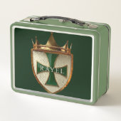 Grüner StrahlEl Crest   Metall Brotdose (Rückseite)