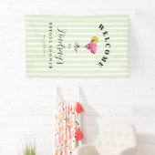 Grüner Streifen Cocktail Brautparty Banner (Insitu)