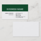 Grüner Streifen mit weißem Charm - Visitenkarte fü (Vorne/Hinten)