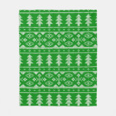 Grüner Strick Pullover mit Wildlederleder Fleecedecke (Vorderseite)