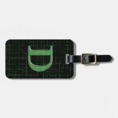 Grüner Stromkreis abstrakter "d-" Motiv Gepäckanhänger (Vorderseite horizontal)
