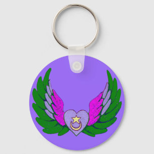 Grüner Sufi Winged Herz-Schlüsselanhänger Schlüsselanhänger