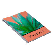 Grüner Sukkulent Wüste Botanischer Garten Peach Notizblock (Rechte Seite)