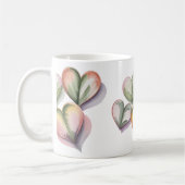 Grüner Sukkulenten-Herzbecher Kaffeetasse (Links)