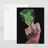 Grüner surrealer Edelstein-Damen-Collage Postkarte (Vorne/Hinten)