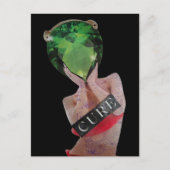 Grüner surrealer Edelstein-Damen-Collage Postkarte (Vorderseite)