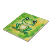 Grüner süßer Frosch Fliese (Seite)