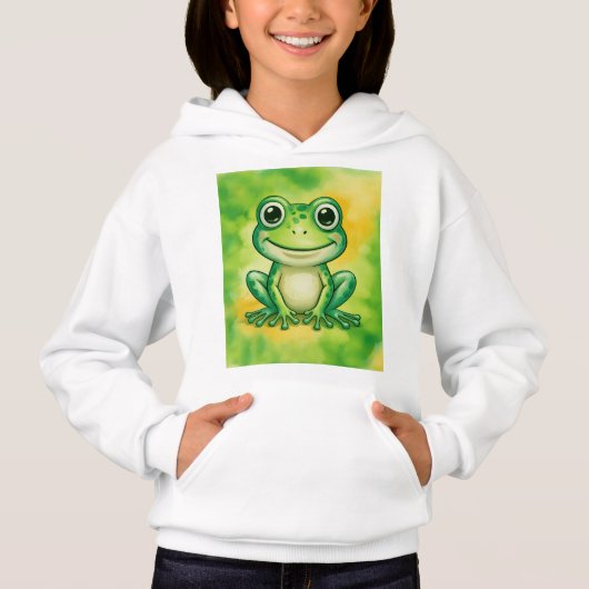Grüner süßer Frosch Hoodie (Vorderseite)