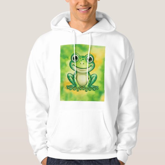 Grüner süßer Frosch Hoodie (Vorderseite)