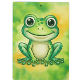 Grüner süßer Frosch Klemmbrett (Rückseite)