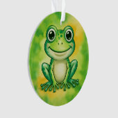 Grüner süßer Frosch Ornament (Vorderseite)