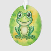 Grüner süßer Frosch Ornament (Vorderseite)