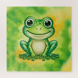 Grüner süßer Frosch Puzzle