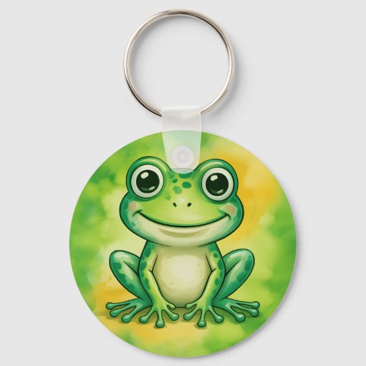 Grüner süßer Frosch Schlüsselanhänger (Vorderseite)
