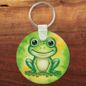 Grüner süßer Frosch Schlüsselanhänger (Vorderseite)