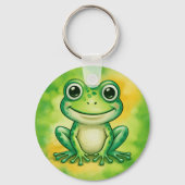 Grüner süßer Frosch Schlüsselanhänger (Rückseite)