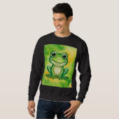 Grüner süßer Frosch Sweatshirt (Vorne ganz)