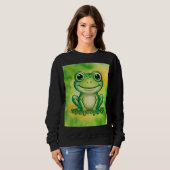 Grüner süßer Frosch Sweatshirt (Vorne ganz)