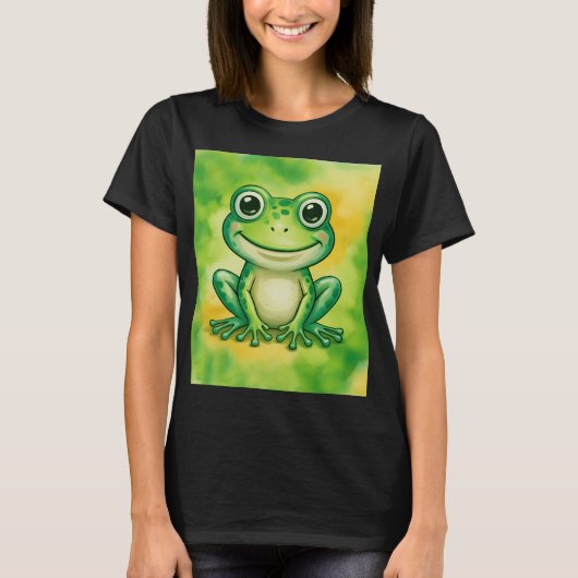 Grüner süßer Frosch T-Shirt (Vorderseite)