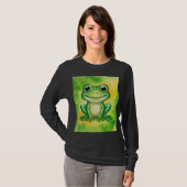 Grüner süßer Frosch T-Shirt (Vorne ganz)