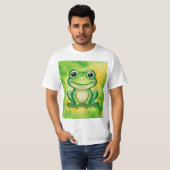 Grüner süßer Frosch T-Shirt (Vorne ganz)