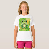 Grüner süßer Frosch T-Shirt (Vorne ganz)
