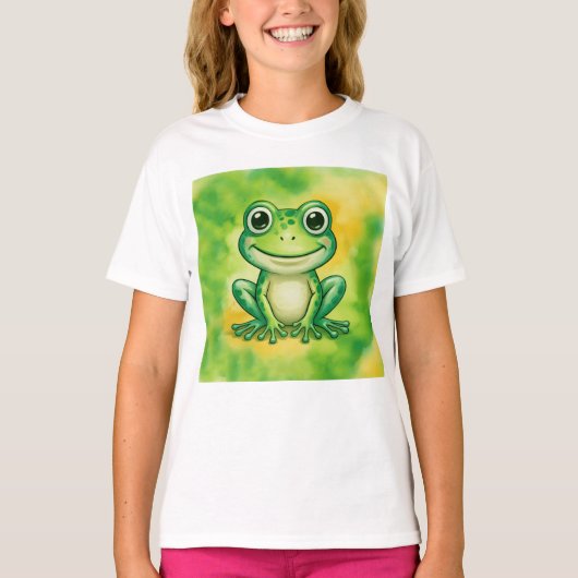 Grüner süßer Frosch T-Shirt (Vorderseite)